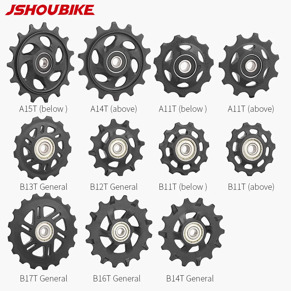 JSHOUBIKE Bicycle Pulley Bearing Wheel 11T 12T 13T14T15T16T17T Road Bike Guide Wheel for Shimano Sram MTB Jockey Rear Derailleur