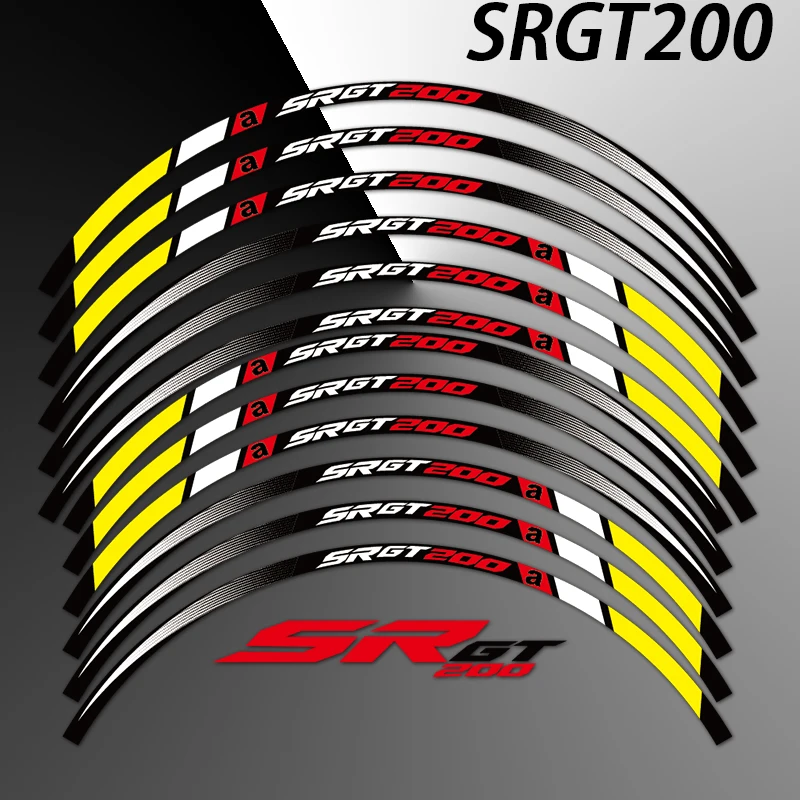 Reflective Motorcycle Rim Wheel Hub Sticker Decal Accessories Waterproof  For Aprilia SRGT200 SR GT 200