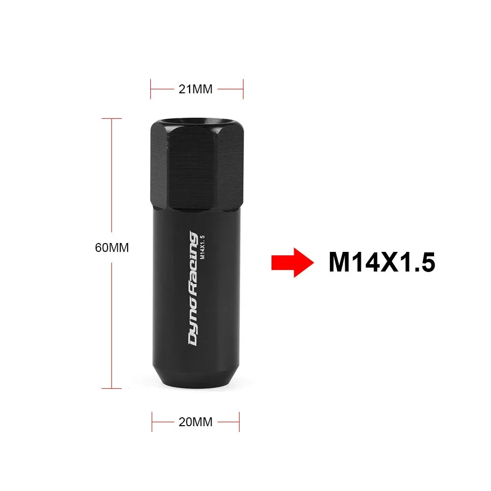 Auto-Modifikation 60MM 20-teiliges Set Radnaben-Schrauben Leichtgewichtige Aluminiumlegierung Reifenmuttern M14/M12X1.5 Universal – Detail 7
