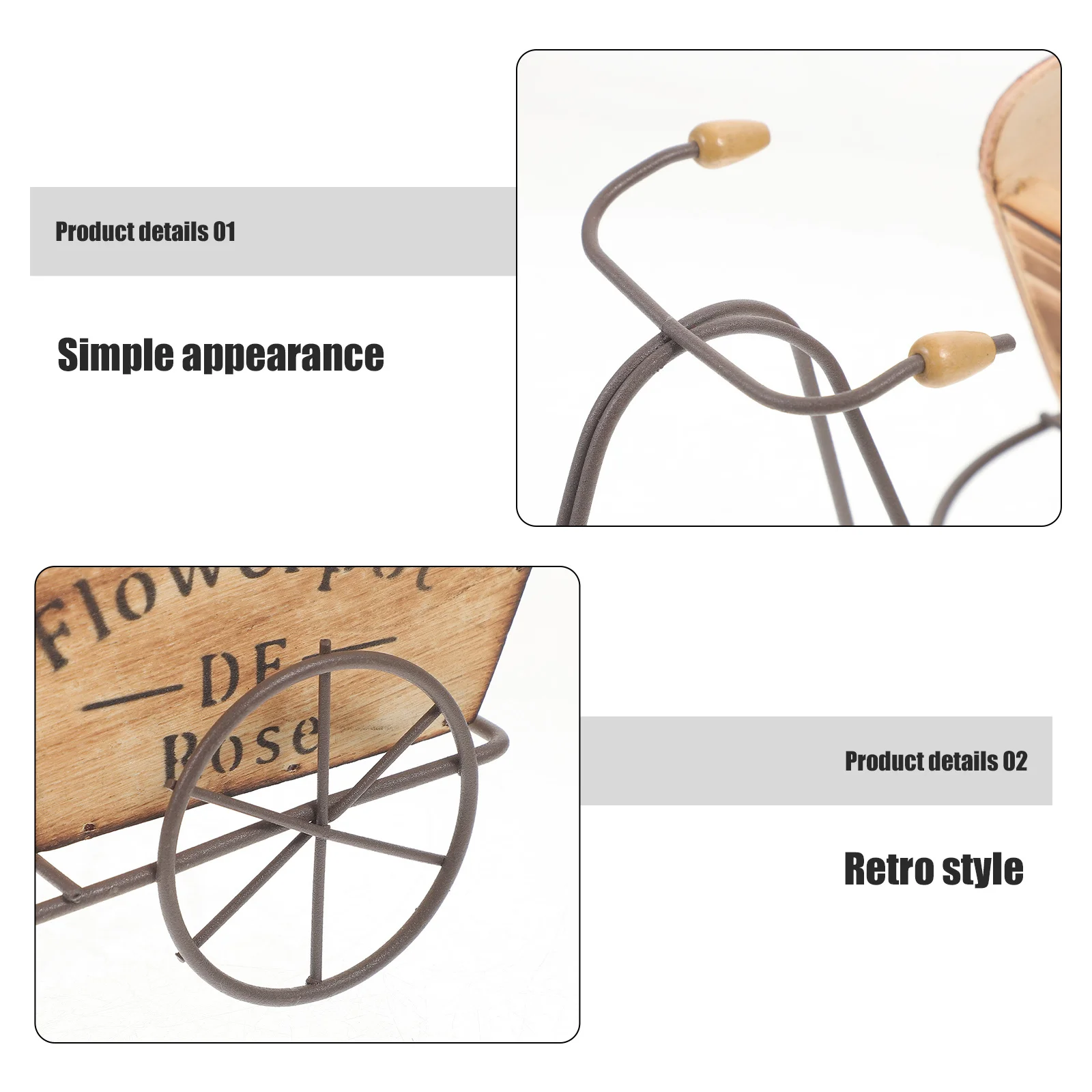 

Vintage Iron Bicycle Desktop Ornament Flower Pot Planter Vintage Small Bike Sculpture Home Decor Tabletop Decoration