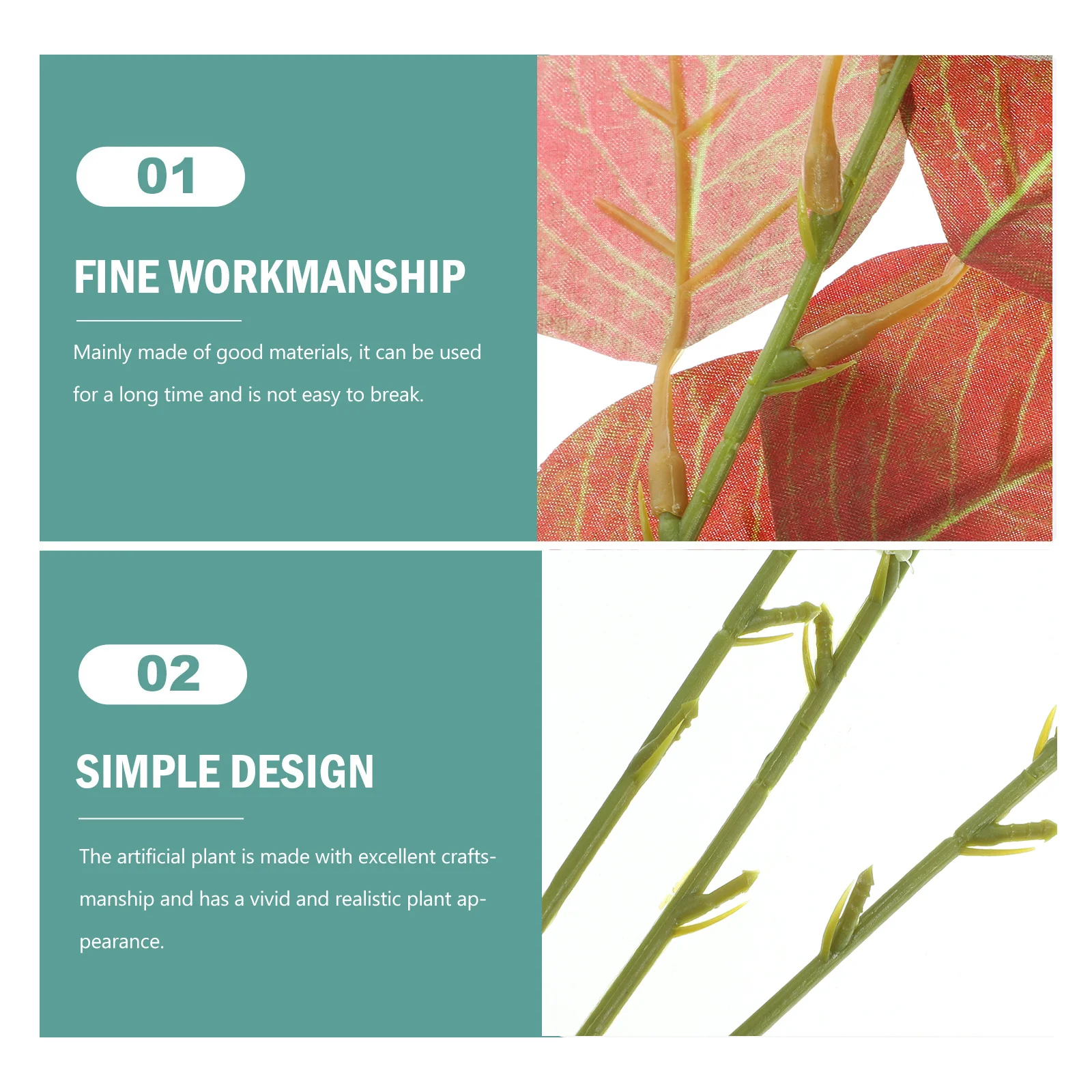 

5Pcs Realistic Eucalyptus Artificial Plant Decor Fine Craftsmanship Long-Lasting Wear-Resistant Faux Plants for Living Room