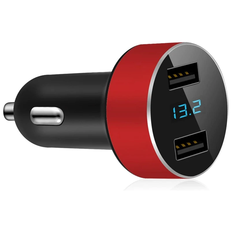 

Dual USB Car Charger, 4.8A Output Car Adapter, Cigarette-Lighter Voltage Meter For Iphone,Ipad,Samsung,LG, Etc