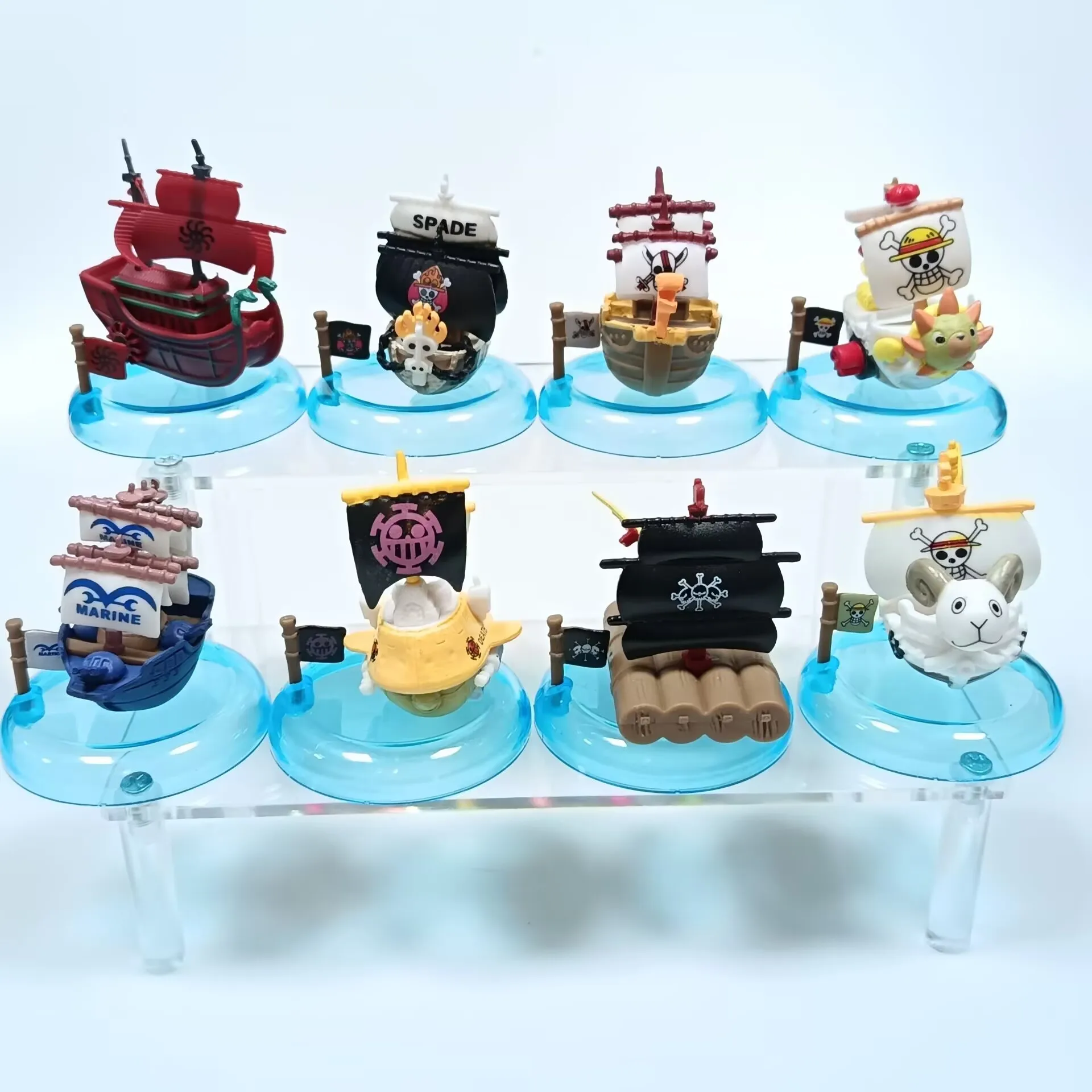 

8 Pirate Anime Pirate Ship Sun Merry Blackbeard Toy Blind Box Models Twisted Egg Doll Ornaments