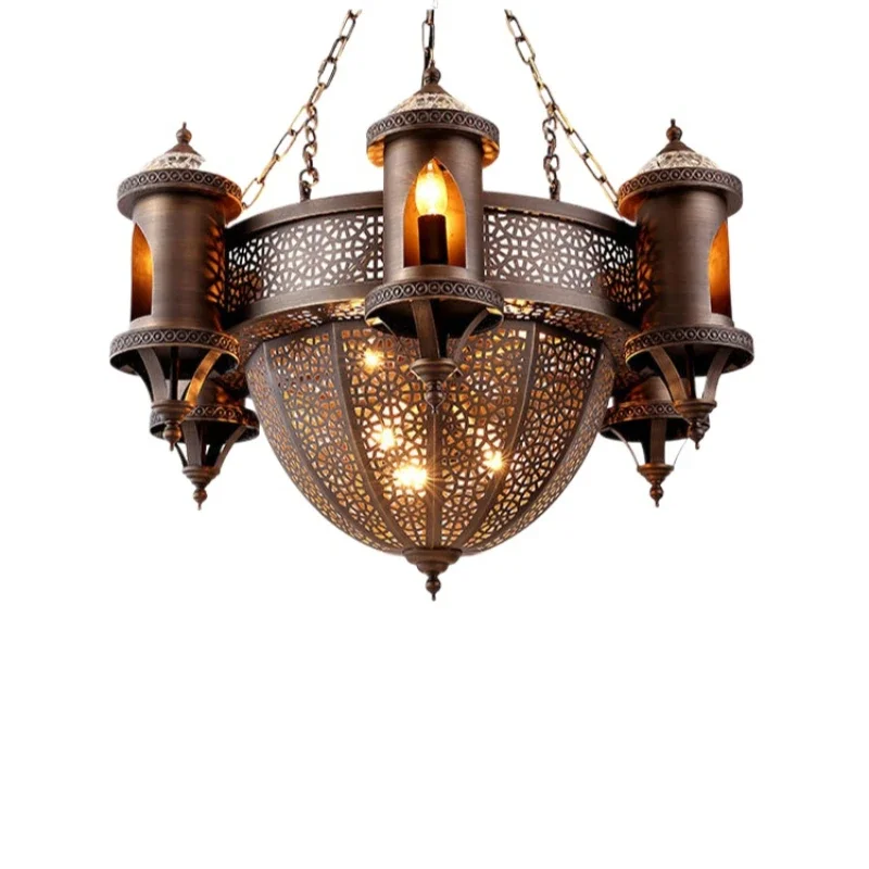 

Vintage chandelier American rural all-copper Arab creative chandelier