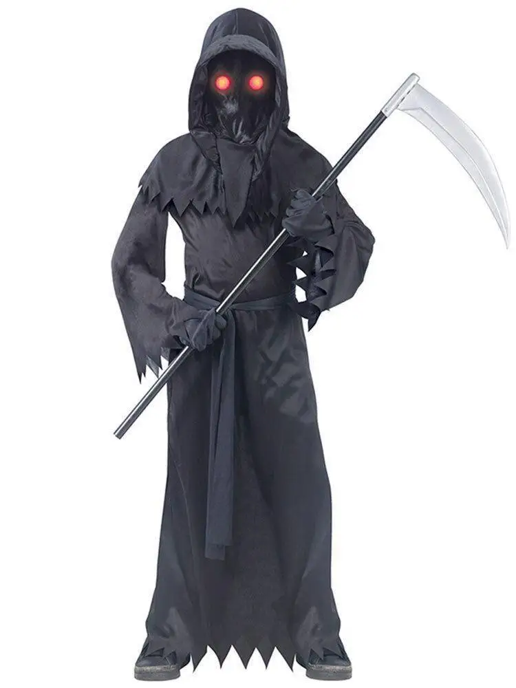 

loween Luminous Glasses Children's Costume Performance Suit Death God orm Stage Costume Ladies' Traditional Wear