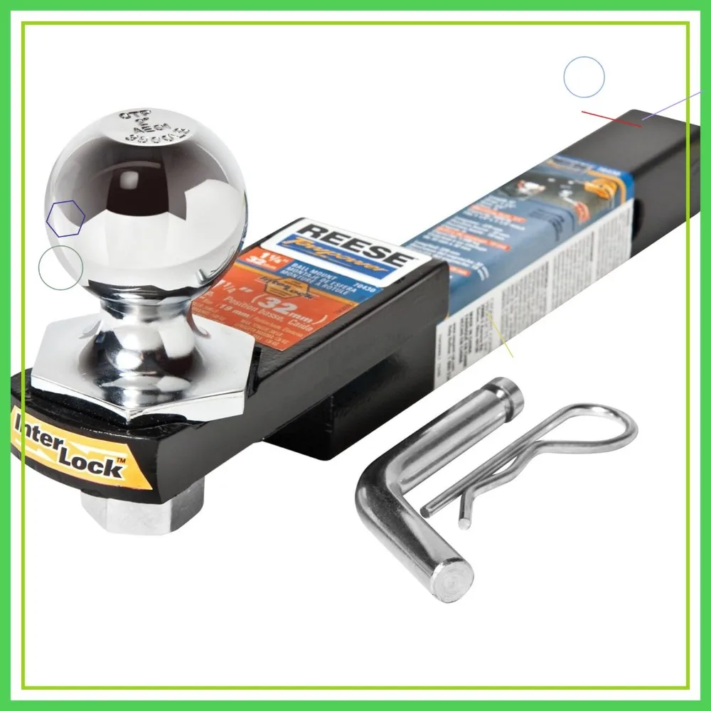 

Комплект шарового крепления сцепного устройства прицепа с квадратным приемником 1,25 дюйма с шаром 2 дюйма, грузоподъемностью 3500 фунтов, штифтом и зажимом в комплекте