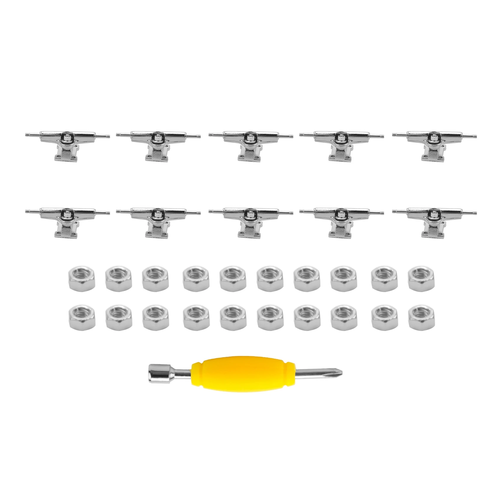 10 Uds. De camiones con diapasón de 29mm, cubierta de monopatín para dedo con tuercas con llave, destornillador para patinetas de dedo