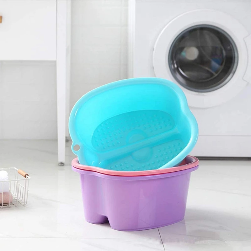 Household Plastic Foot Soak Basin Heightening Thickening Foot Soaking Bucket Massage Health Foot Bath Footbath