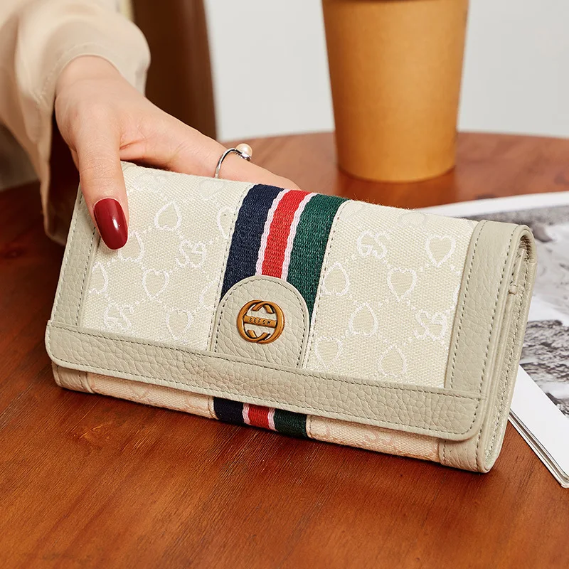 Multifunction Long Purse for Women Genuine Leather Card Holder Credit Card Organizer New Fashion Wallet for Lady Large Capacity