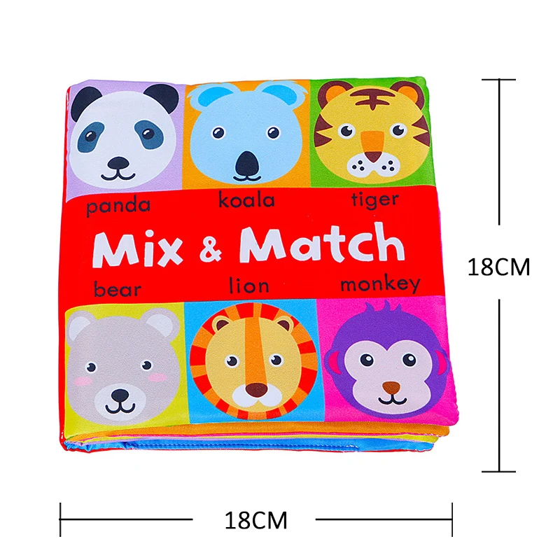 Cartoon Dierengezicht Bijpassende Doek Boek Gescheurd Baby Stereo Doek Boek Montessori Vroege Educatieve Onderwijs Peuter Boeken Geschenken