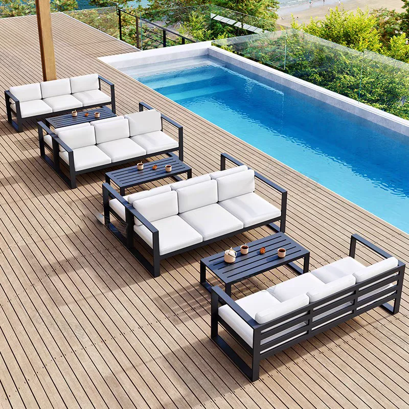

Modern Style Teak Outdoor Garden Furniture Set Hot Sale Carbon Steel Sofa Waterproof Patio Hotel Magnificent