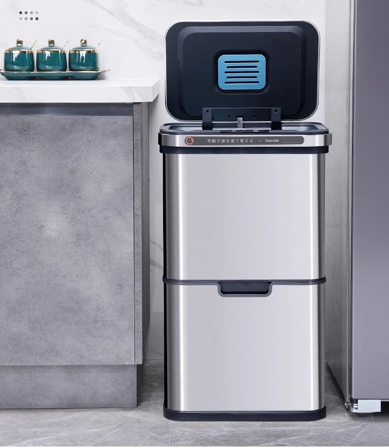 

Сортировка мусора, мусорное ведро, бытовая интеллектуальная индукционная сухая и влажная разделение, двухслойная кухня, большая вместимость, нержавеющая сталь