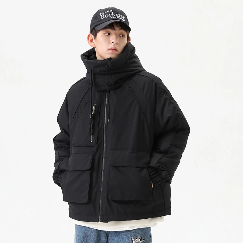 

Пуховик мужской зимний уличный модный уличный свободный повседневный утепленный пуховик-карго с капюшоном куртка-парка подростковое пальто