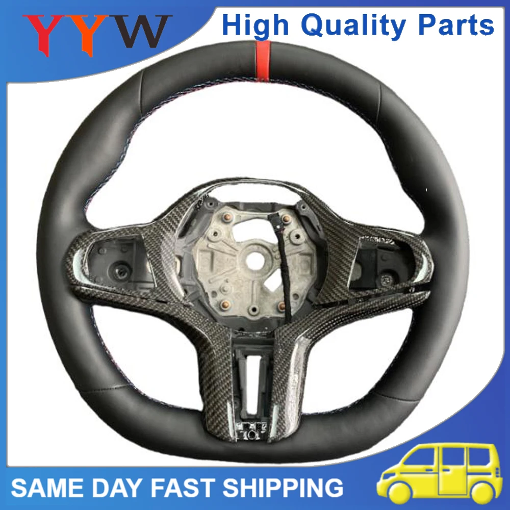 

1PCS NEW Car Heat Leather Carbon Fiber Steering Wheel For BMW G30 F87 G20 G28 G22 F87 G80 F90 Car Carbon Fiber Steering Wheel