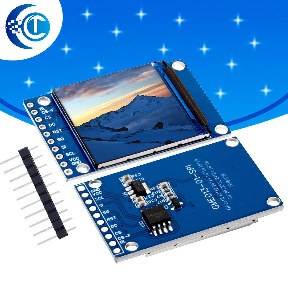 1.3-Inch 240×240 Full Color SPI TFT LCD Module (ST7789V) - Arduino Raspberry Pi Compatible for DIY Electronic Projects