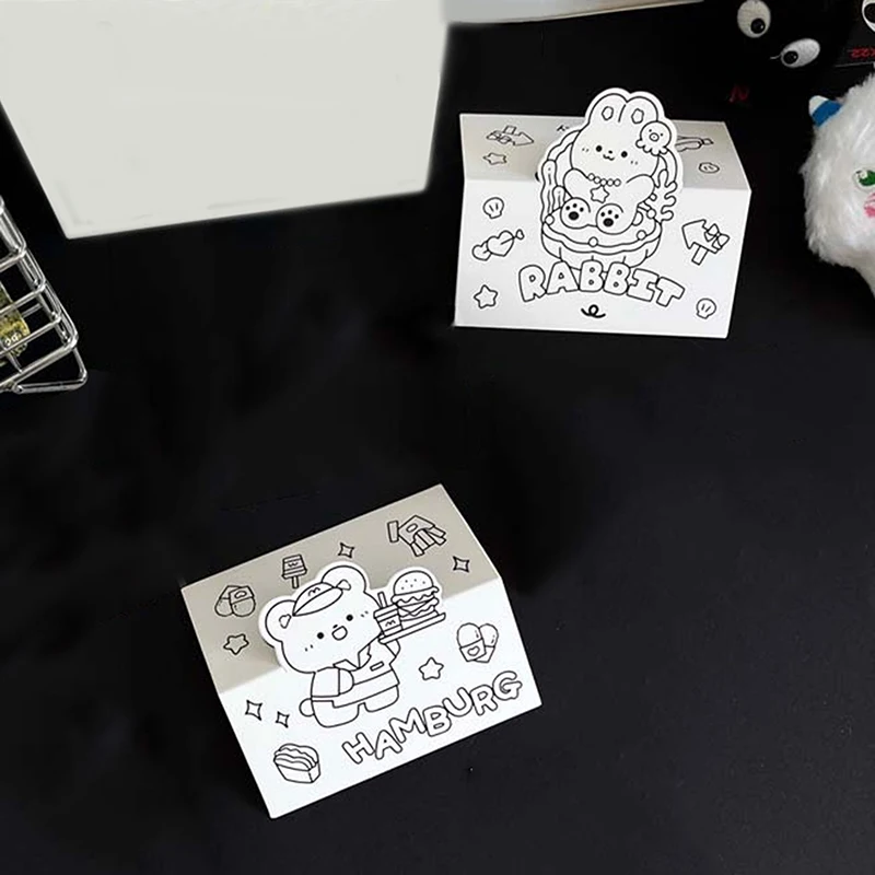 Set Belakang Kartu Kepala Kartu Kelinci Beruang 5 Buah Set Kartu DIY Set Kartu Ulang Tahun