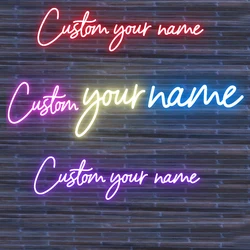 Nome personalizado Sinal de néon para decoração de parede, luz LED para meninas e meninos, festa de aniversário, bar, quarto de casamento, personalizado