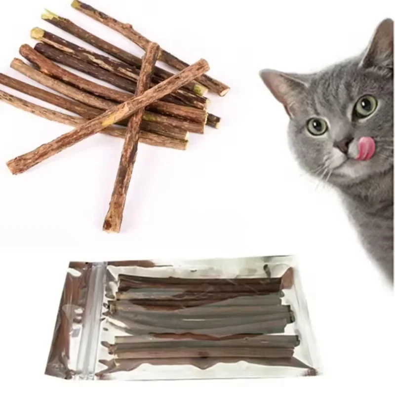 20pcs/lot Natural Silvervine Cat Molar Sticks Pet Teeth Cleaning Matatabi Chew Toys for Cats