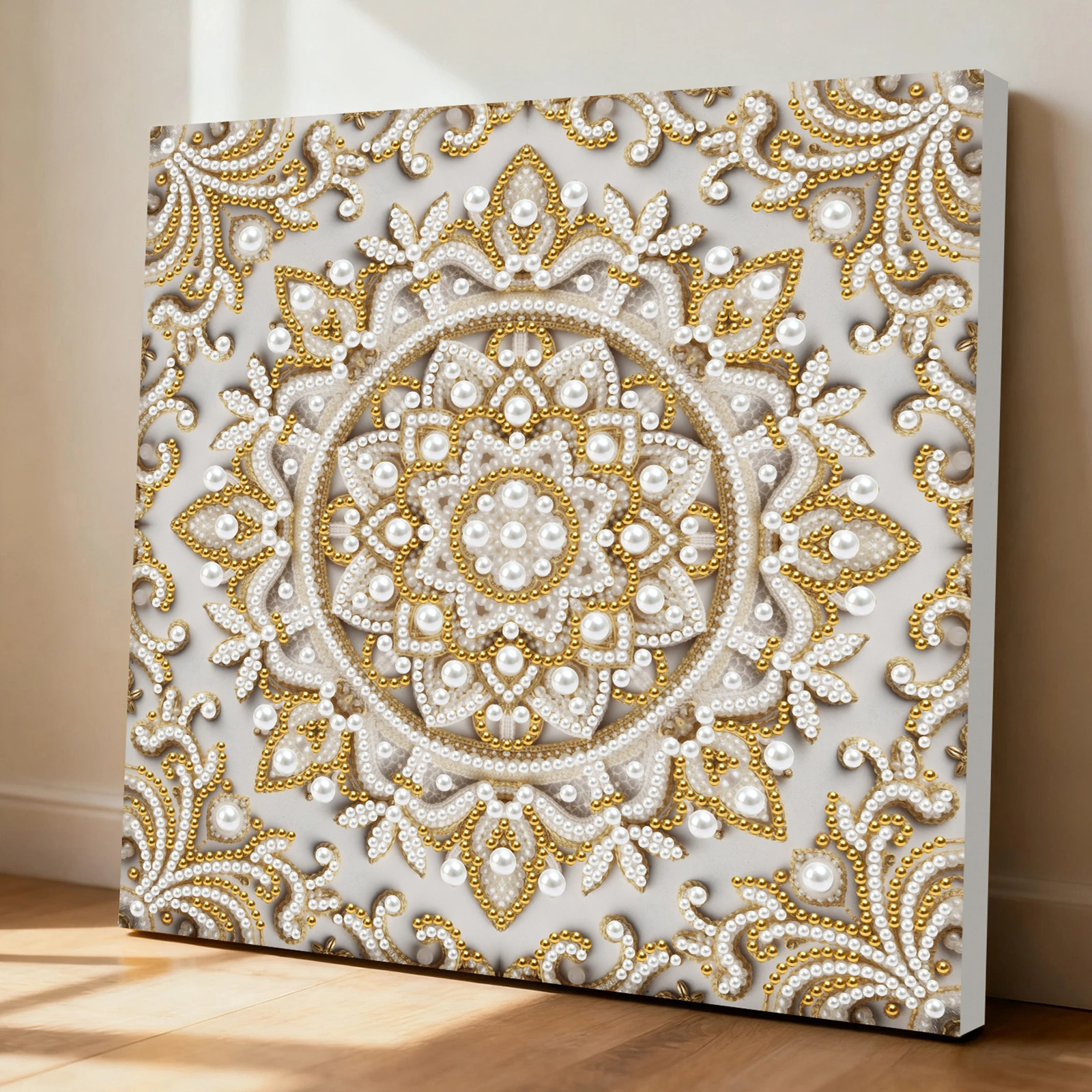 Pearl Painting Kit for Adults and Kids DIY Home Decor Art Set Rhinestones Canvas Painting Craft for Living Room Dorm Classroom