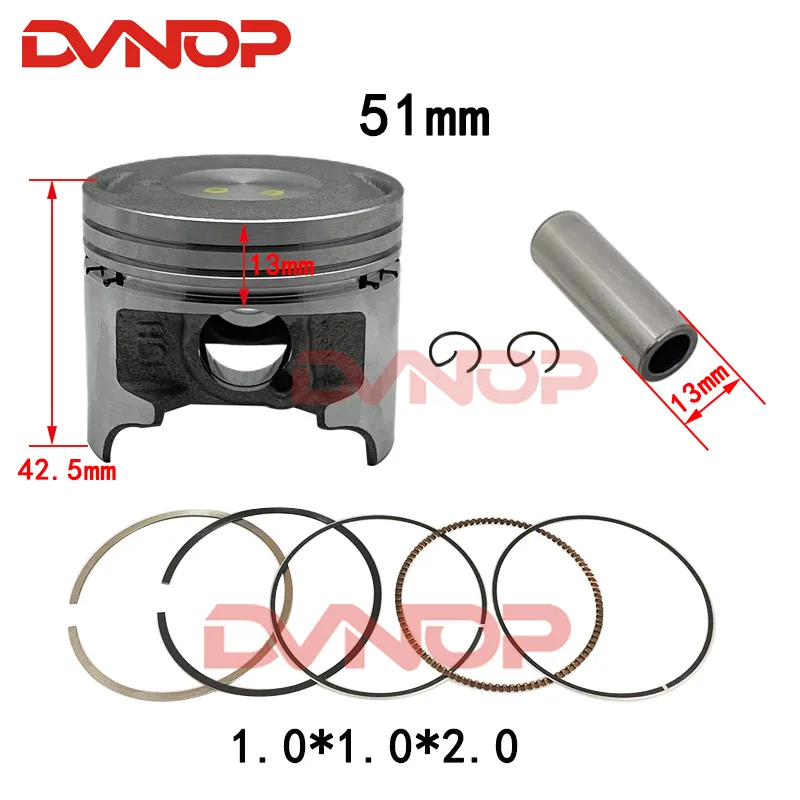 For Suzuki GD110 Motorcycle High Quality Piston Ring Kit 51mm