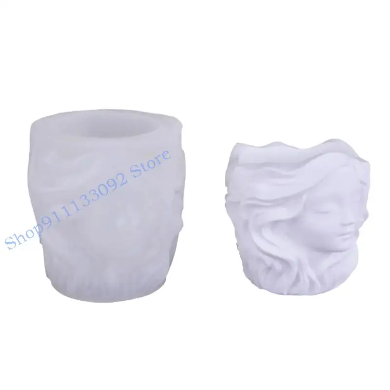 

H9ED Handmade Girl Shaped Silicone Mold For Resin Cement Planters Customizable Home Decoration Crafting Accessories