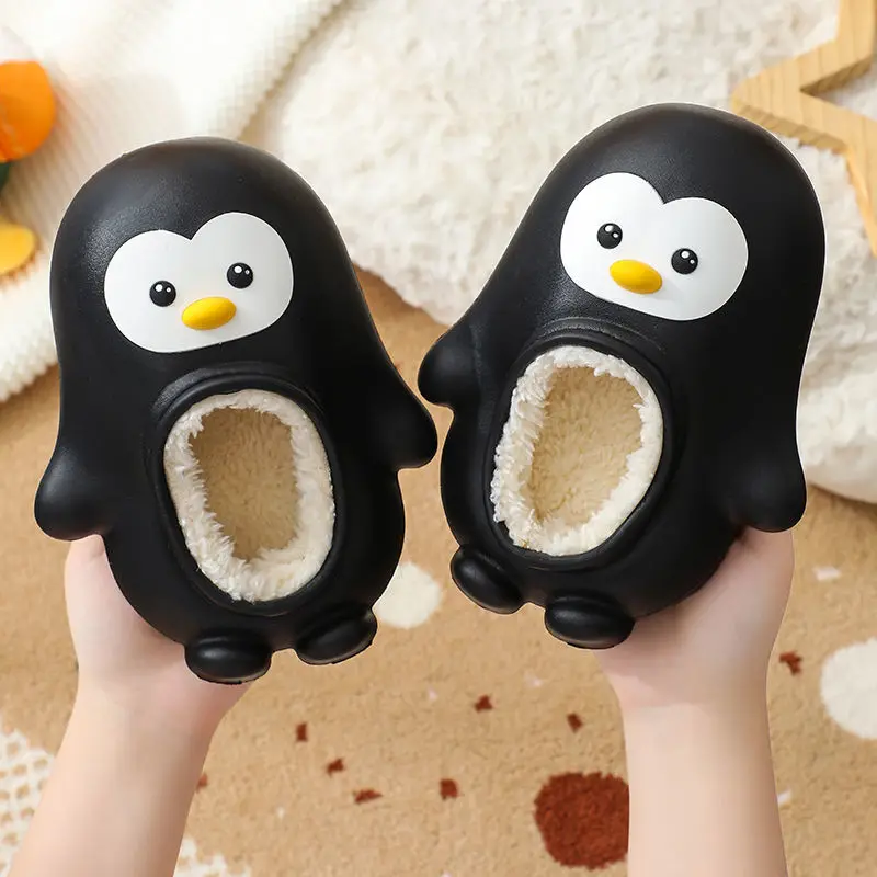 Waterdichte Pinguïn Loafers Kinderen Thuis Katoen Gewatteerde Slip Op Schoenen Babi Meisje Jongen Indoor Muilezels Kids Slides Slipper Designer