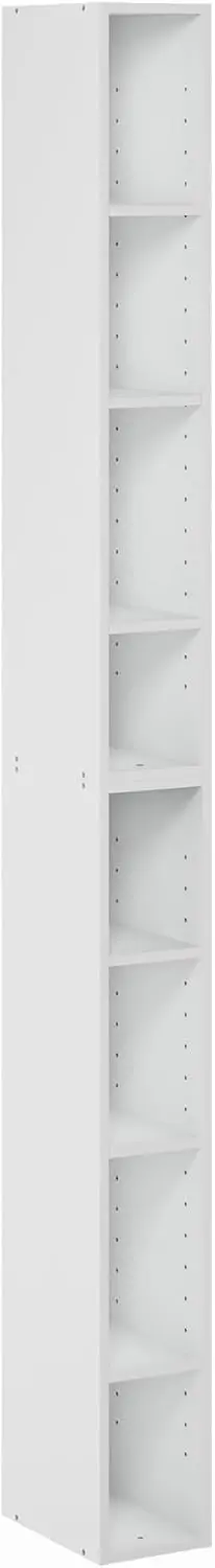 

Fulda 8-Tier Space Saving Storage Shelf Bookcase, 6-Inch Width, White