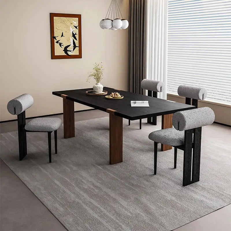 

Wabi-sabi Solid Wood Beautiful Fashion Table Rectangular Home Simple Modern Table Practical Resistente Durable Home Furniture