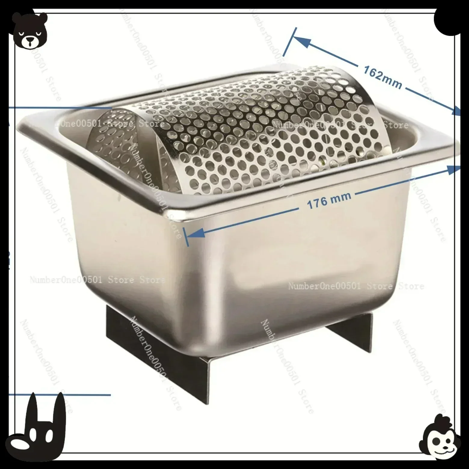 

Burger Shop Butter Roller Stainless Steel with Stand Feet Butter Spreading Tool for American Burgers