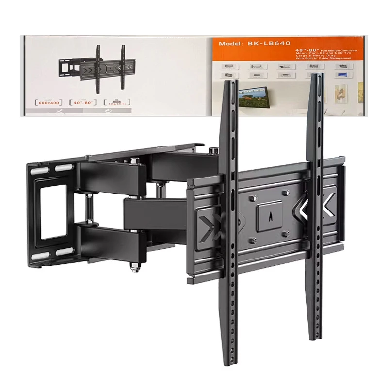 BEISHI TV-muurbeugel voor 40-80 inch LED, LCD, OLED platte gebogen tv's TV-beugel met dubbele draaibare arm Verleng kantelrotatie