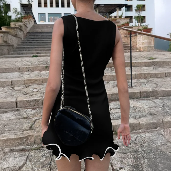 ノベルティ女性ドレス 2025 気質ノースリーブウールドレス宴会ドレス婦人服