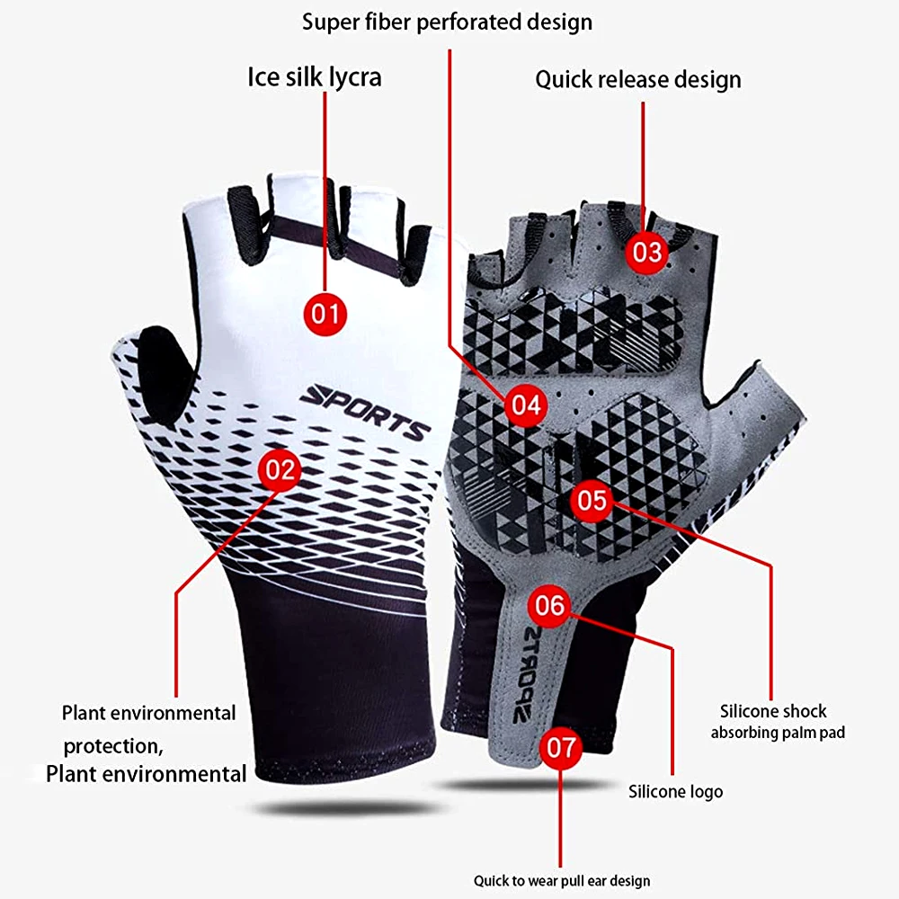 Cycling Gloves Biking Gloves Bicycle Gloves for Men Women, Light Weight Half Finger Gloves for Cycling Workout Training Outdoor