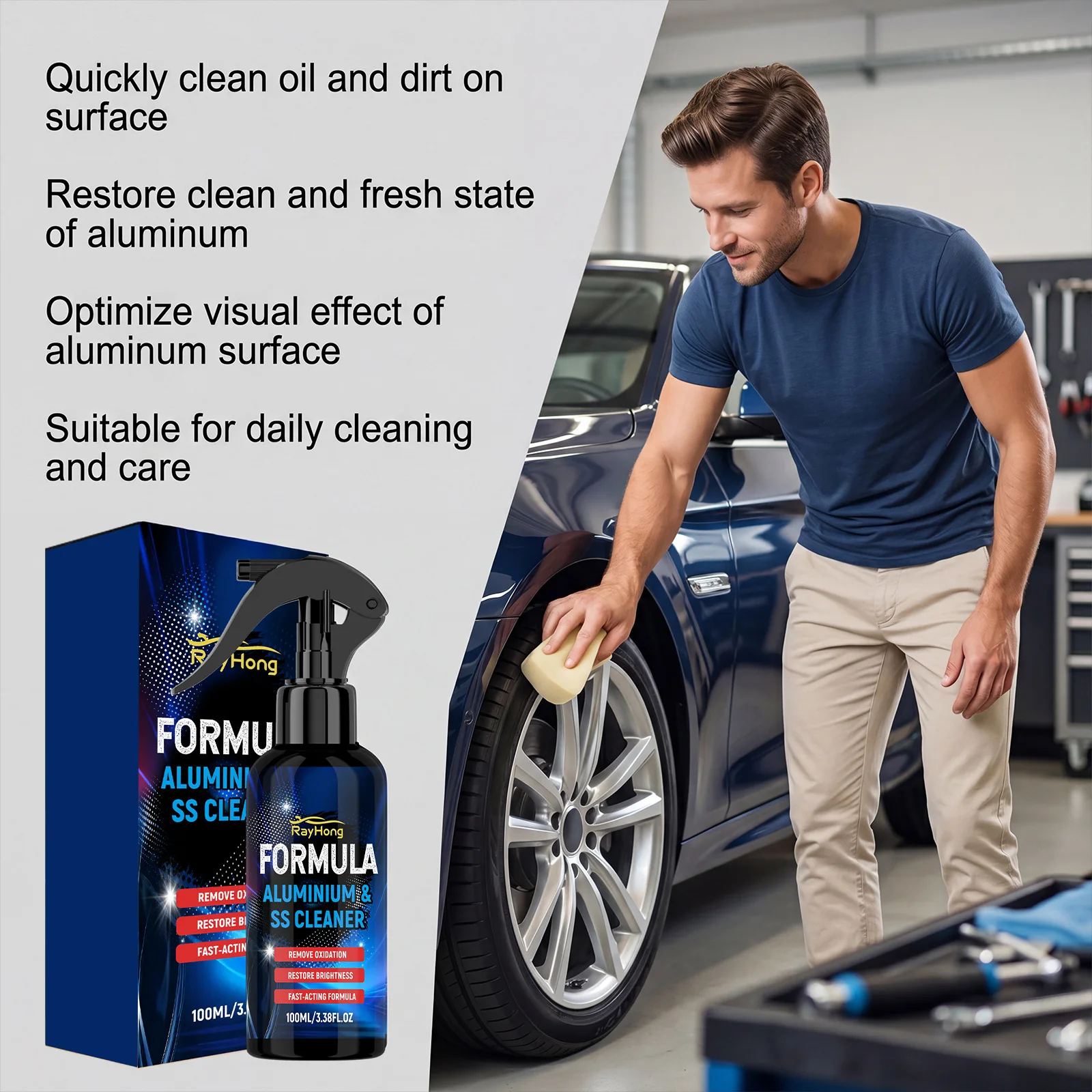 1pc Aluminum Cleaner Powerful Heavy Duty Stainless Steel Degreaser Polish for Kitchen Stove Range Hood Bathroom Hardware