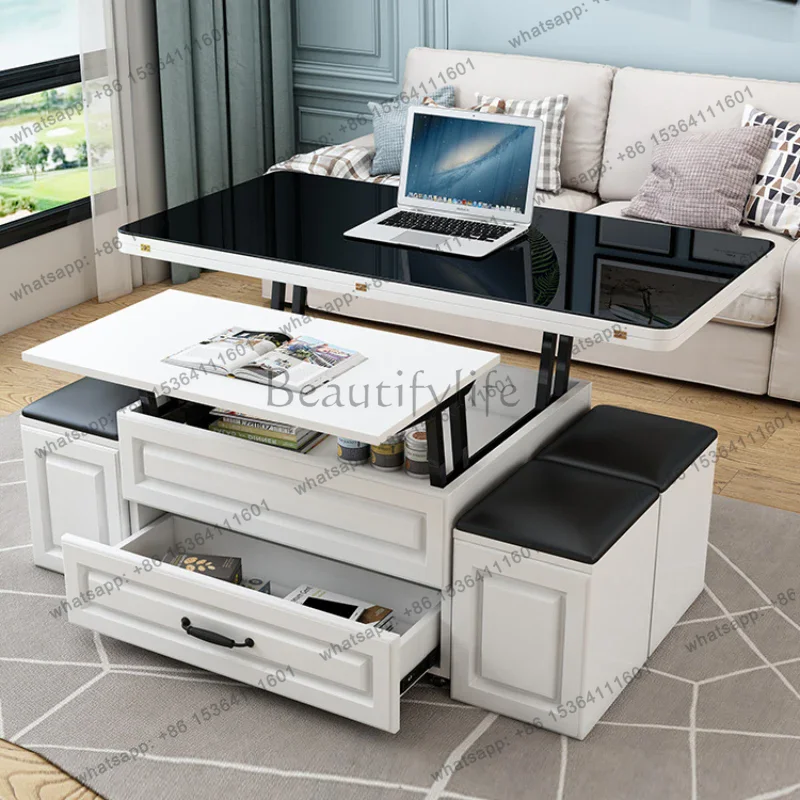 LD Luxury Living Room Coffee Tables Modern Design Foldable Floor Folding Storage Side Table Writing Kaffee Tische