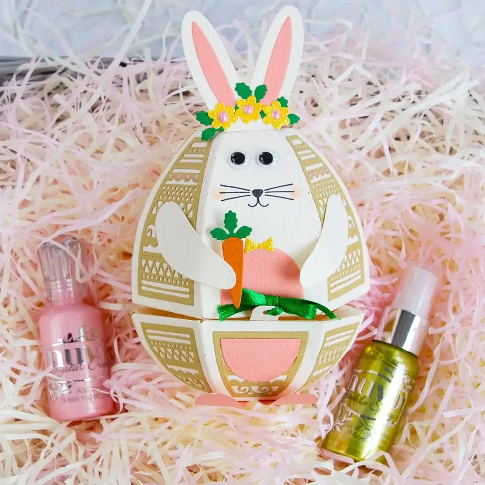 

3D Egg Easter Bunny Box Metal Cutting Dies Stamps Scrapbook Diary Decoration Embossing Template DIY Greeting Card Handmade