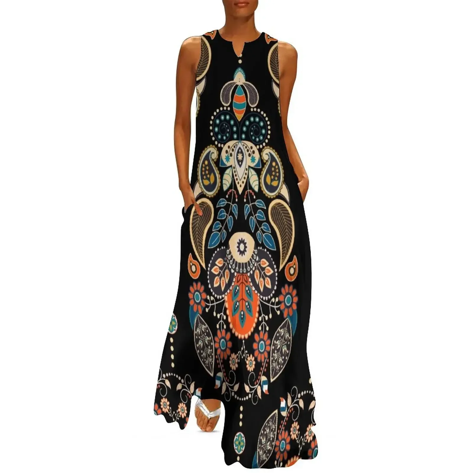 

Exquisite Seamless Paisley Pattern Long Dress summer dresses women 2025 Dress