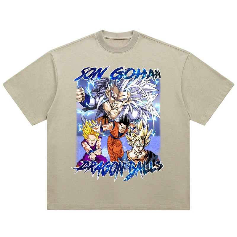 2025 Hip Hop Anime Dragon Ball Tshirt Japanese Graphic T Shirt Oversized Men Harajuku T-Shirt Loose Top Tees Cotton Black