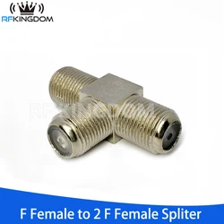 F Female to 2 F Female Connector T Type Splitter 3 Way RF Adapter for TV Video Antenna CCTV