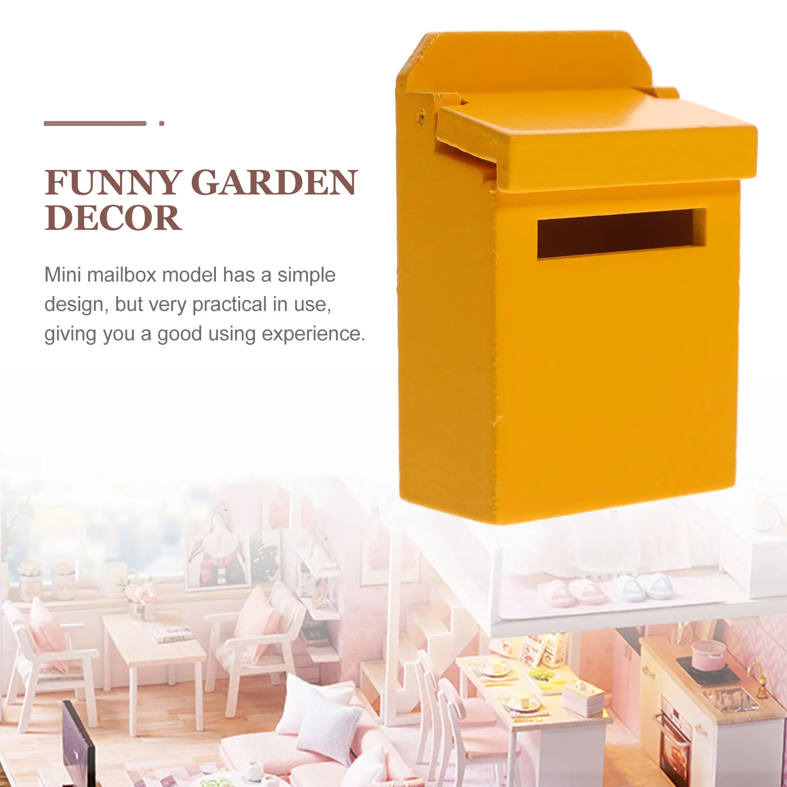 

Miniature Flip Mailbox Wooden Small Mailbox Decoration Kids DIY Craft Mini House Furniture Fun Garden Decor Funny Garden Decor