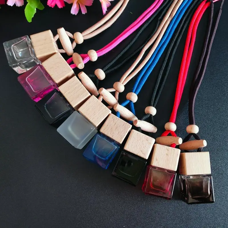 8 ألوان 8 مللي زجاجة عطر السيارة الفارغة قلادة عطر فواحة عطور مرآة الرؤية الخلفية للسيارة الداخلية #4