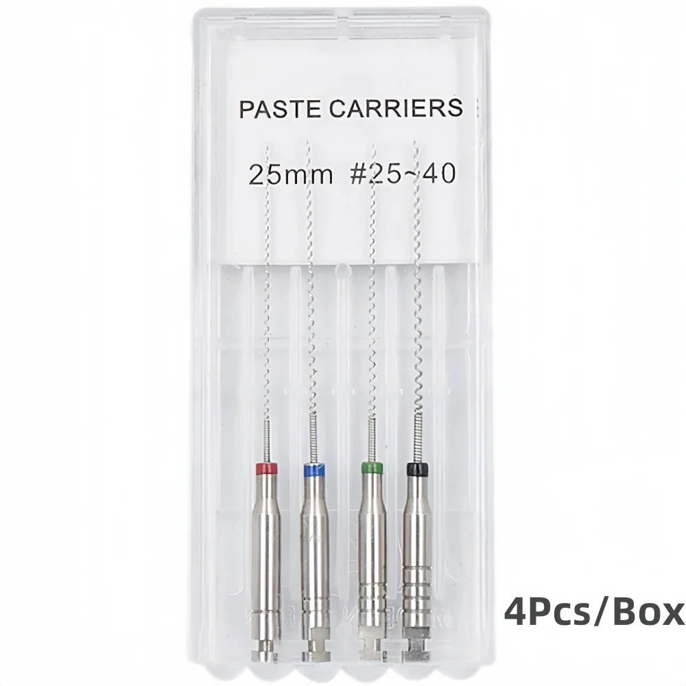 Trasportini per pasta rotativa dentale 4 pezzi Set di riempitivi a spirale endo per il trattamento del canale radicolare Gutta Perca Otturazione Strumenti endodontici