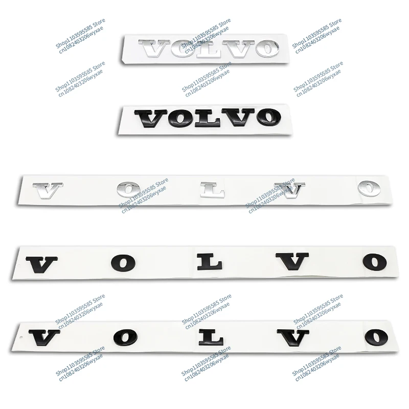 3D ABS Black Silver Logo Volvo Emblem Letters Car Trunk Badge For C30 V40 V60 S40 S60 XC60 XC90 XC40 S80 S90 S80L S60L AWD T3 T5