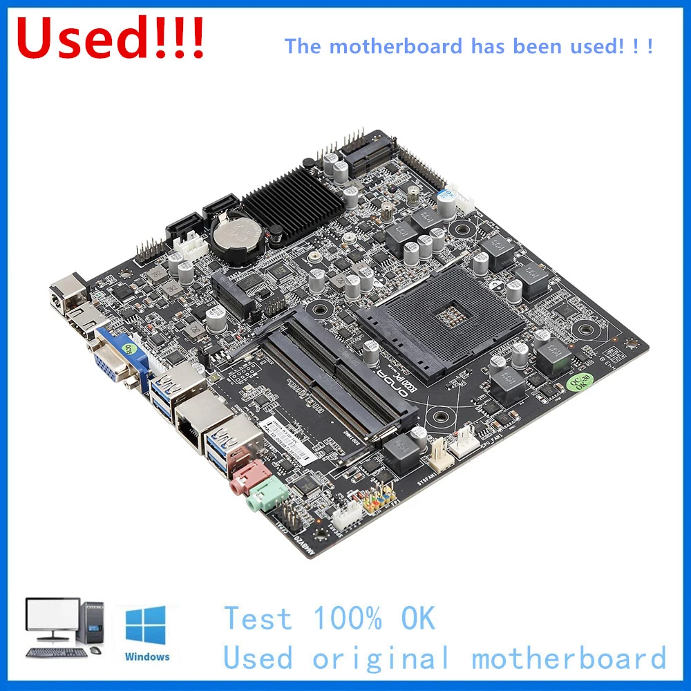 For Onda B320-IPC MINI ITX DC 19V 7A Computer USB3.0 M.2 Nvme SSD Motherboard AM4 DDR4 A320 Desktop Mainboard Used