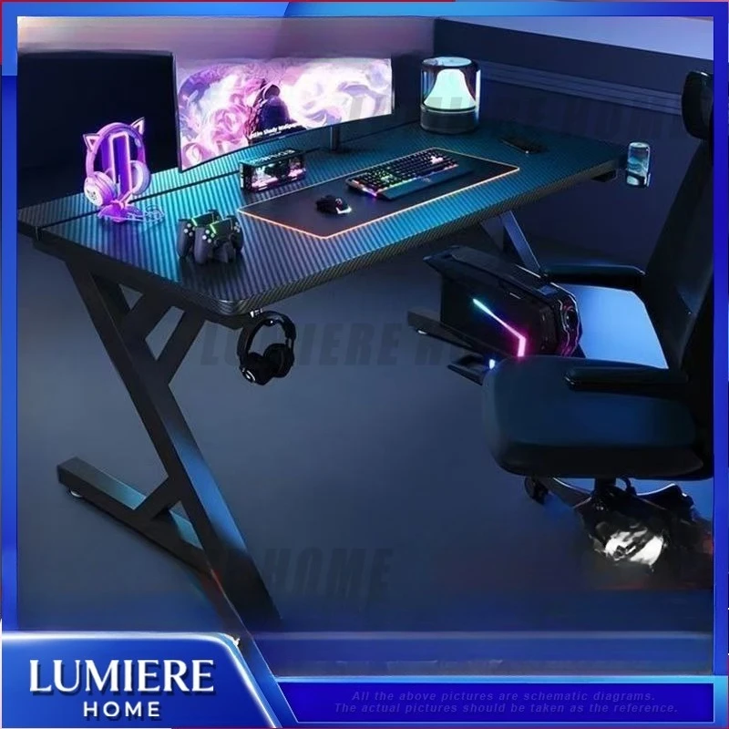 S3 مكتب الألعاب طاولة كمبيوتر مكتبية خشبية مع ذراع آلي من ألياف الكربون مكتب مكتب منزلي بسيط #2