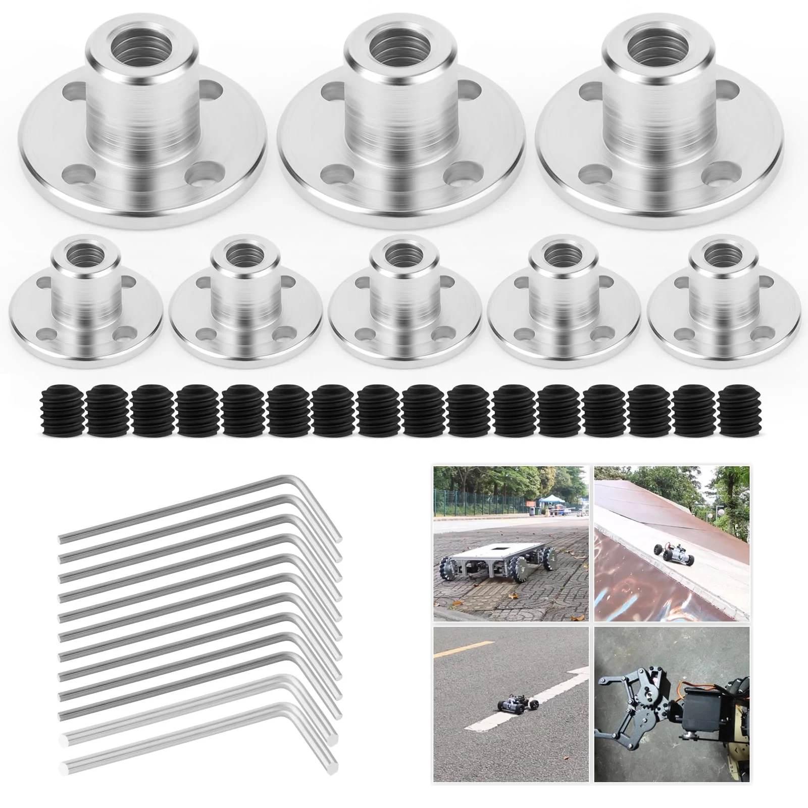 1Pcs 3mm to 12mm Flange Coupling Connector, Rigid Guide Model Coupler Accessory, Shaft Axis Fittings for DIY RC Model Motors