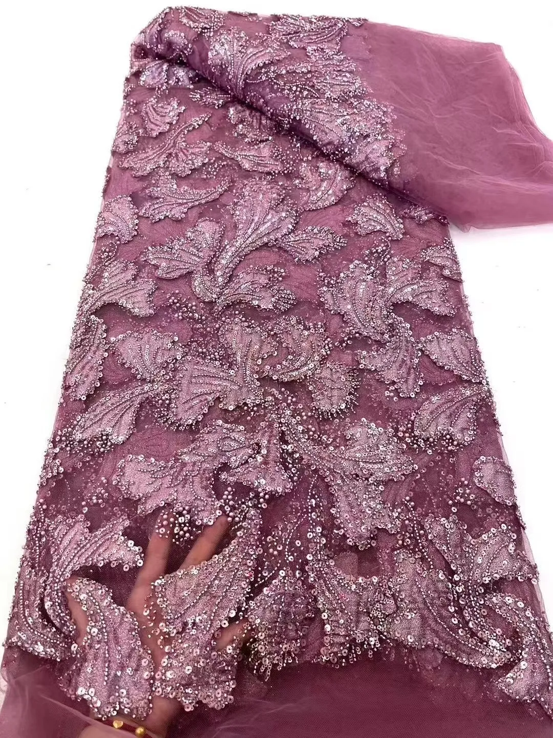 

Африканская кружевная ткань с бисером, роскошная фототкань, 2024 французская сетчатая кружевная ткань, африканские блестки, кружево для свадьбы