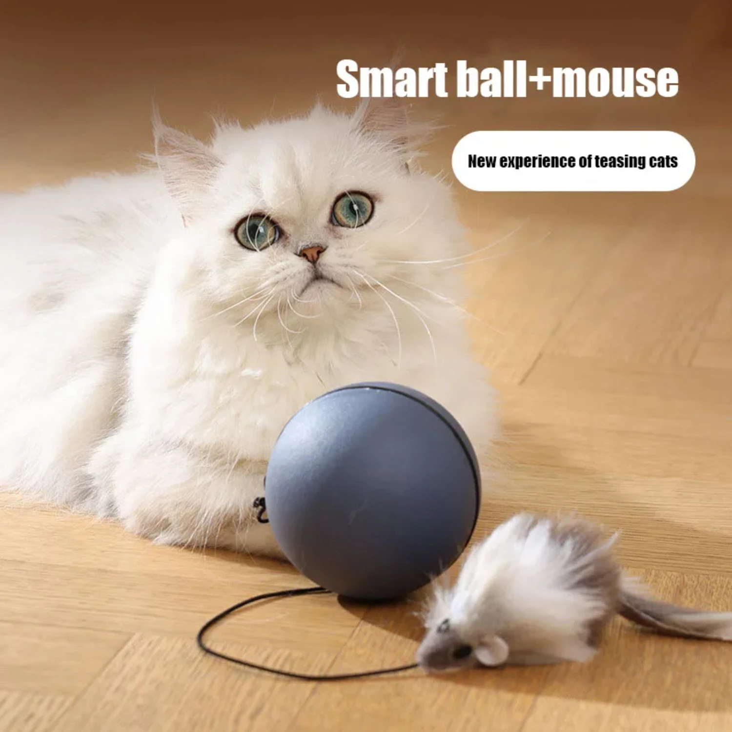 

Cat Toys Mouse Teaser Ball Fun Moving Toy Pet Cat Dog Teaser Ball Automatic Intelligent Rolling Ball