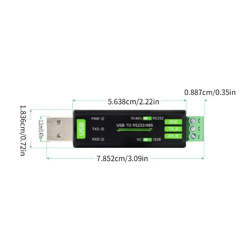 Y1UB Industrial USB TO RS232/RS485 Converter with FT232RNL Chip Protective Adapter with 3 LED Light