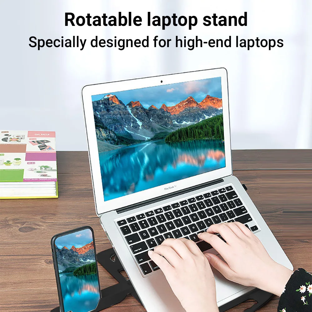 Plastic Laptop Stand Foldable With Phone Holder Desktop Holder Multiple Height Portable Ergonomic Laptop Riser Watching New