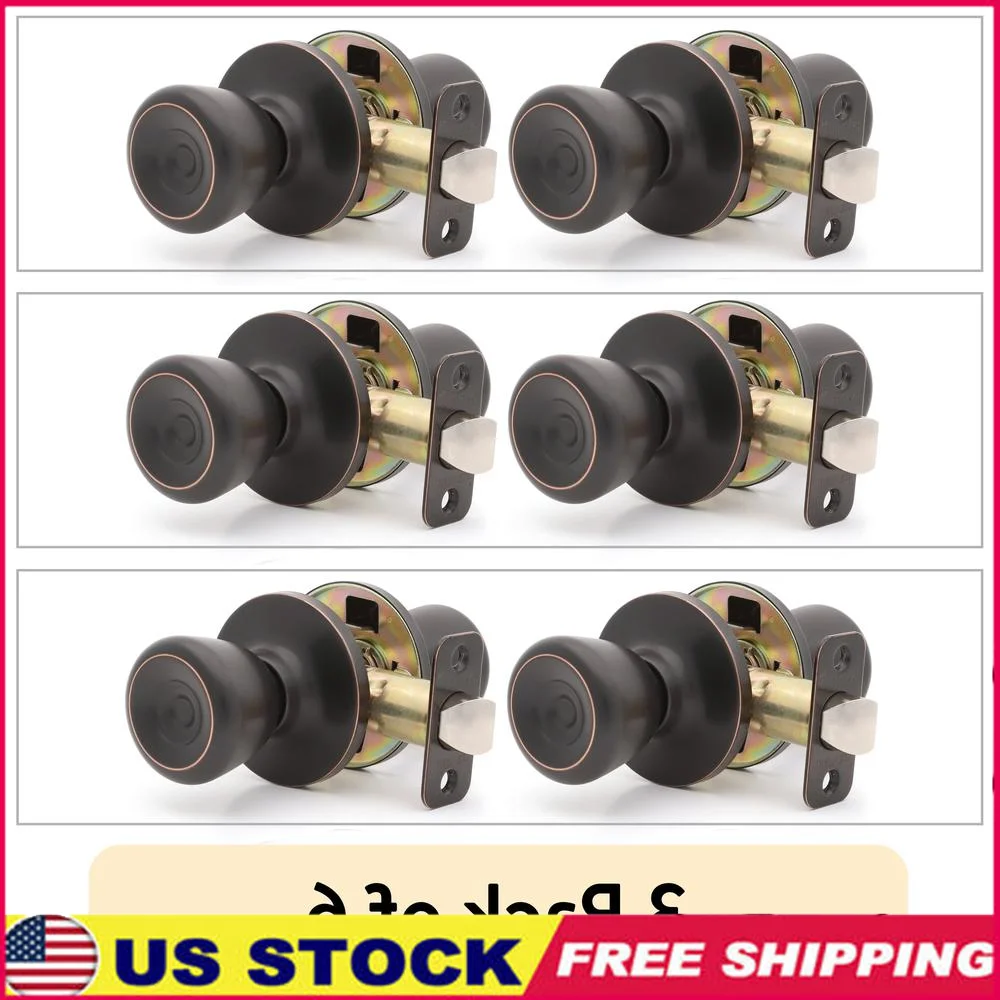 (3 pack  Passage Tulip Doorknob Oil Rubbed Bronze 1 Twin Pack 2 Pieces 1764202E